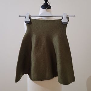 Olive Khaki Kaki Green Knitted Knit Skirt